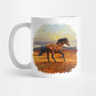 Wild Mustang Bay Horse Running Mug